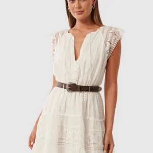 Belted A-Line Mini Dress